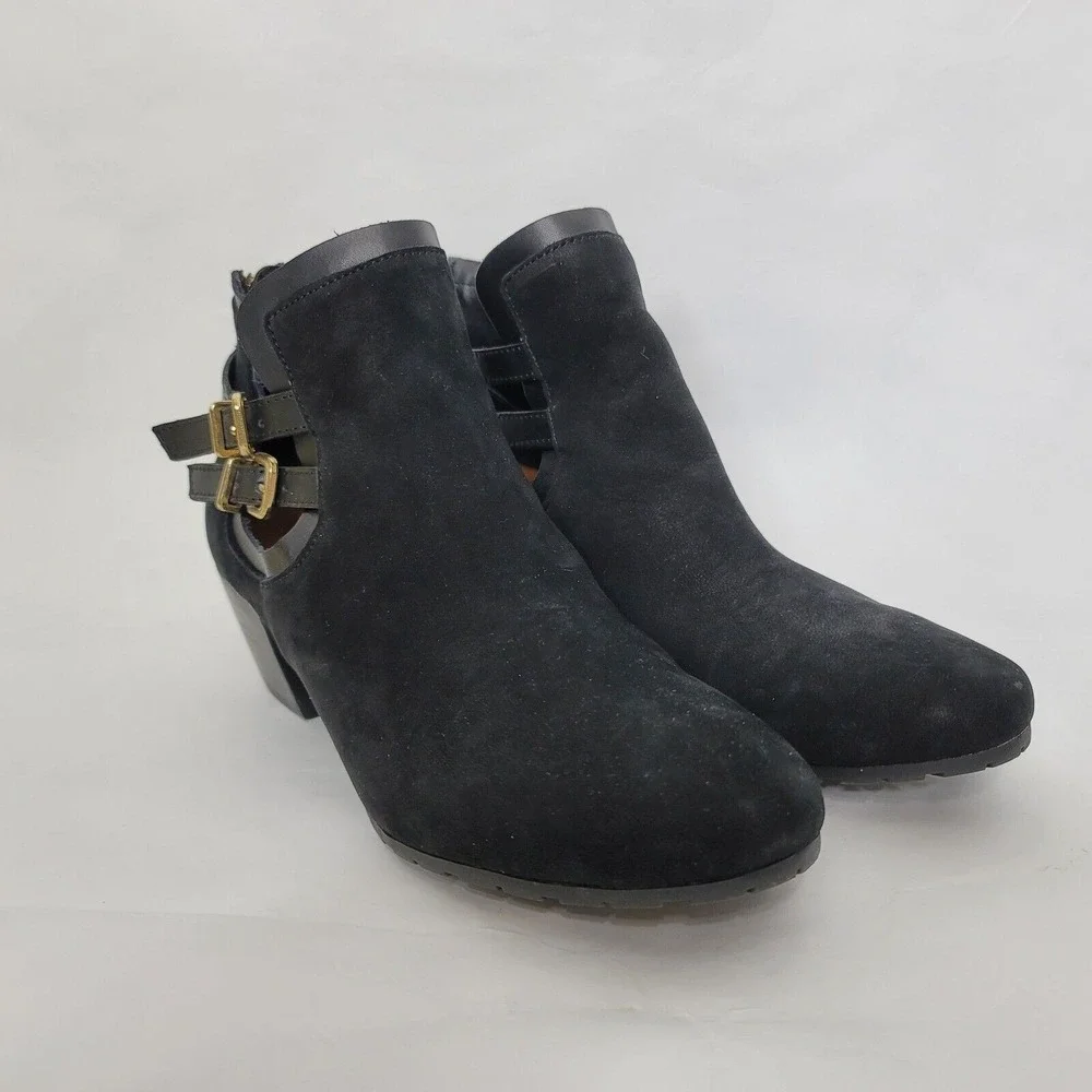 Kenneth Cole Reaction Pil-Grim RL06667LE Black Suede Ankle Boots 7.5 Med‎